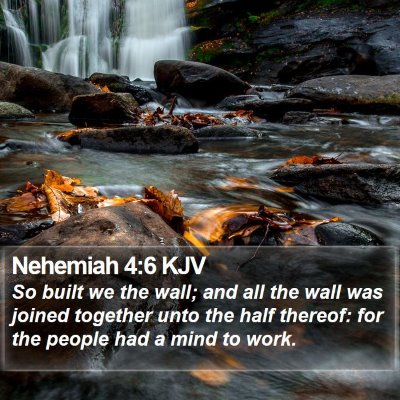 Nehemiah 4:6 KJV Bible Verse Image