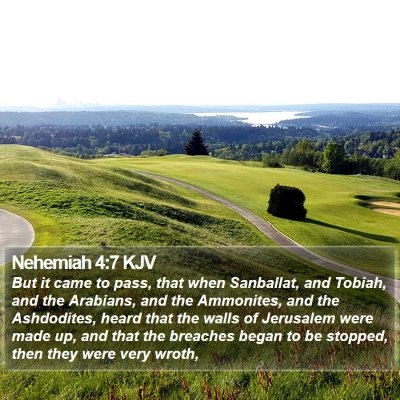 Nehemiah 4:7 KJV Bible Verse Image