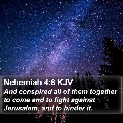 Nehemiah 4:8 KJV Bible Verse Image