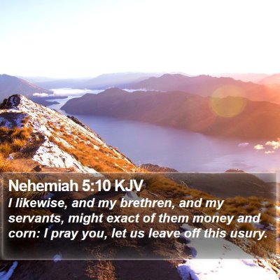 Nehemiah 5:10 KJV Bible Verse Image