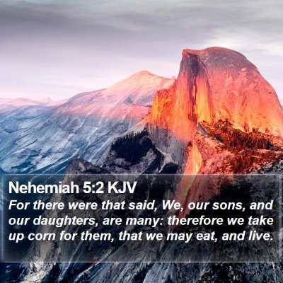 Nehemiah 5:2 KJV Bible Verse Image