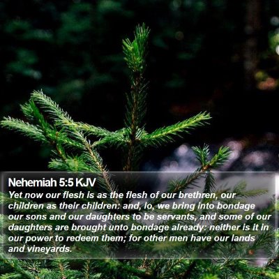 Nehemiah 5:5 KJV Bible Verse Image