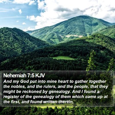 Nehemiah 7:5 KJV Bible Verse Image