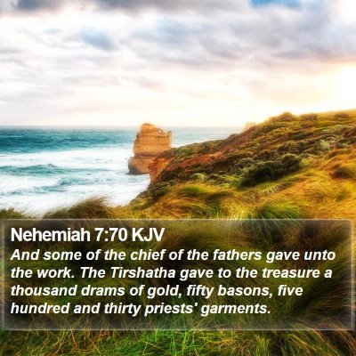 Nehemiah 7:70 KJV Bible Verse Image