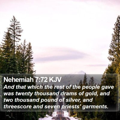 Nehemiah 7:72 KJV Bible Verse Image
