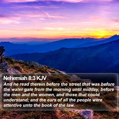 Nehemiah 8:3 KJV Bible Verse Image