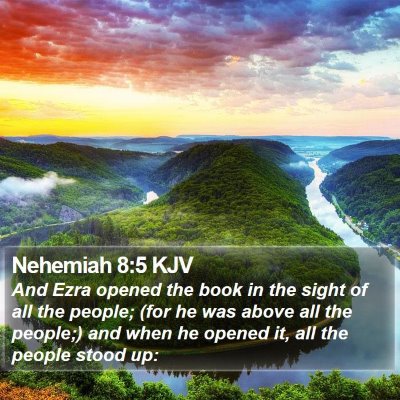 Nehemiah 8:5 KJV Bible Verse Image