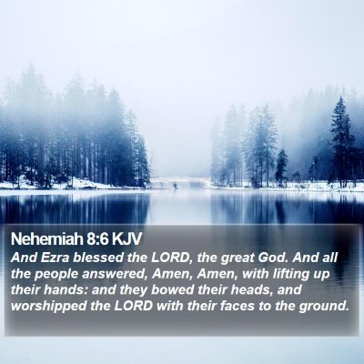 Nehemiah 8:6 KJV Bible Verse Image