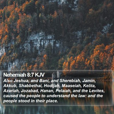 Nehemiah 8:7 KJV Bible Verse Image