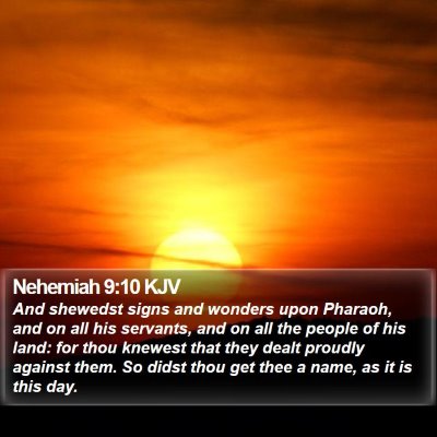 Nehemiah 9:10 KJV Bible Verse Image