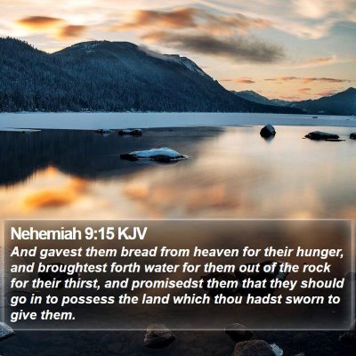 Nehemiah 9:15 KJV Bible Verse Image