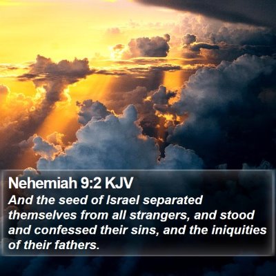 Nehemiah 9:2 KJV Bible Verse Image