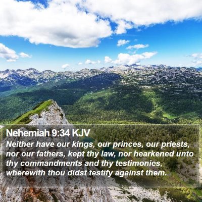 Nehemiah 9:34 KJV Bible Verse Image