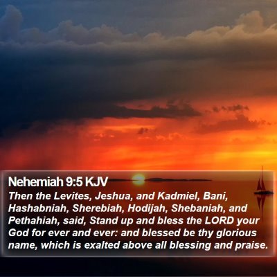 Nehemiah 9:5 KJV Bible Verse Image