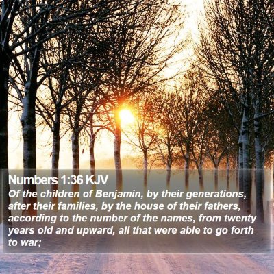 Numbers 1:36 KJV Bible Verse Image
