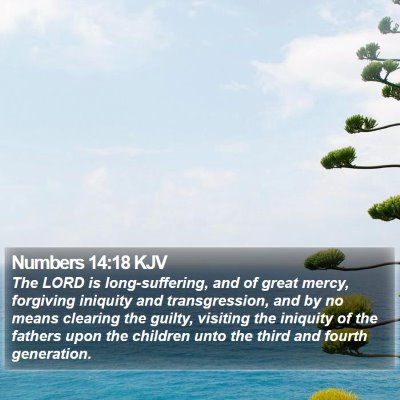 Numbers 14:18 KJV Bible Verse Image