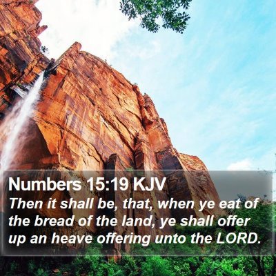 Numbers 15:19 KJV Bible Verse Image
