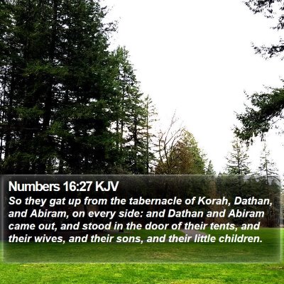Numbers 16:27 KJV Bible Verse Image