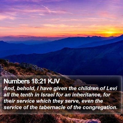 Numbers 18:21 KJV Bible Verse Image
