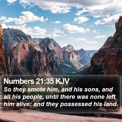 Numbers 21:35 KJV Bible Verse Image