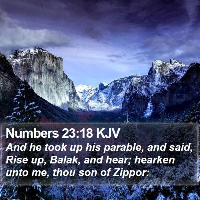 Numbers 23:18 KJV Bible Verse Image