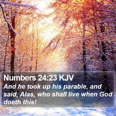 Numbers 24:23 KJV Bible Verse Image