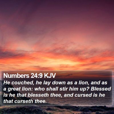 Numbers 24:9 KJV Bible Verse Image