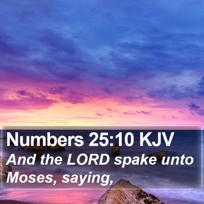 Numbers 25:10 KJV Bible Verse Image