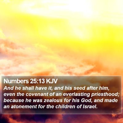 Numbers 25:13 KJV Bible Verse Image
