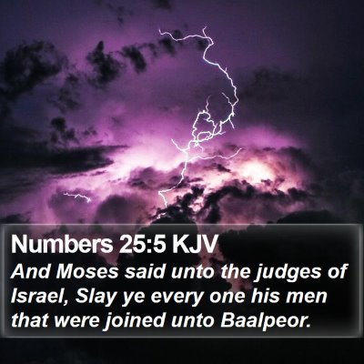 Numbers 25:5 KJV Bible Verse Image