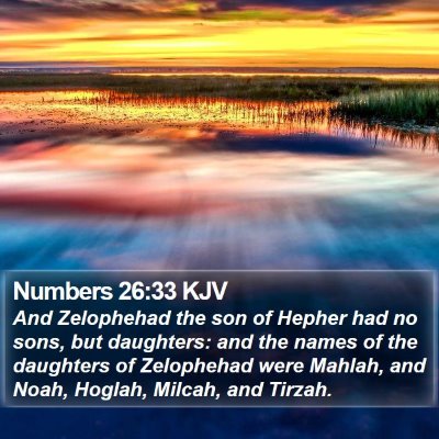 Numbers 26:33 KJV Bible Verse Image