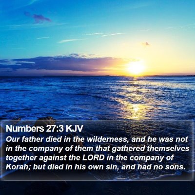 Numbers 27:3 KJV Bible Verse Image