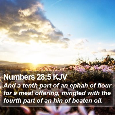 Numbers 28:5 KJV Bible Verse Image
