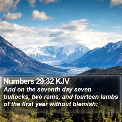 Numbers 29:32 KJV Bible Verse Image