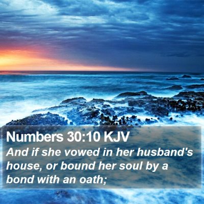 Numbers 30:10 KJV Bible Verse Image