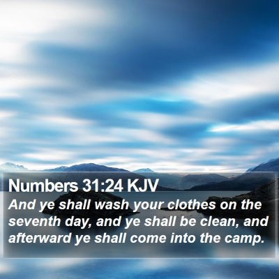 Numbers 31:24 KJV Bible Verse Image