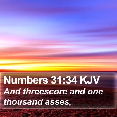 Numbers 31:34 KJV Bible Verse Image