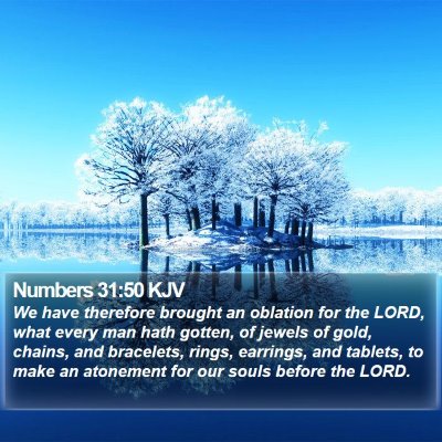 Numbers 31:50 KJV Bible Verse Image
