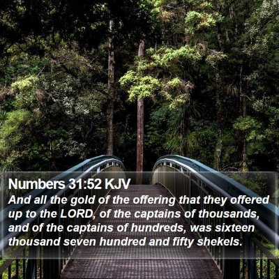 Numbers 31:52 KJV Bible Verse Image