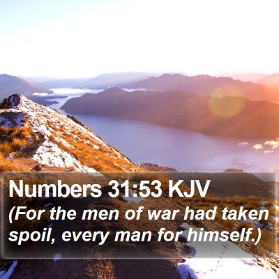 Numbers 31:53 KJV Bible Verse Image