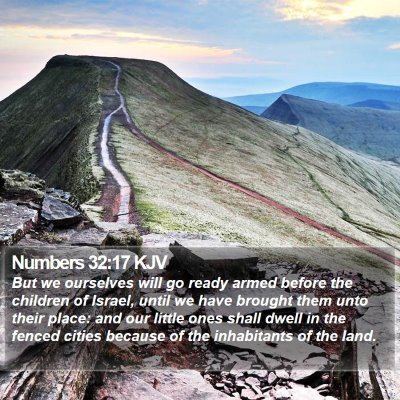Numbers 32:17 KJV Bible Verse Image