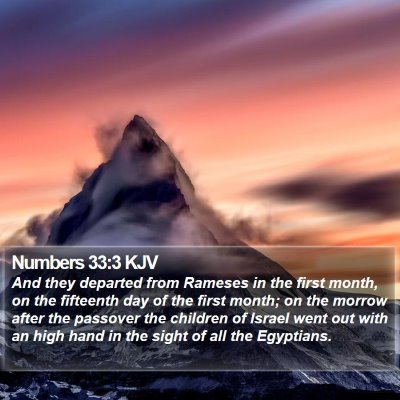 Numbers 33:3 KJV Bible Verse Image