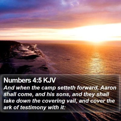 Numbers 4:5 KJV Bible Verse Image