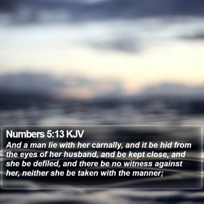 Numbers 5:13 KJV Bible Verse Image