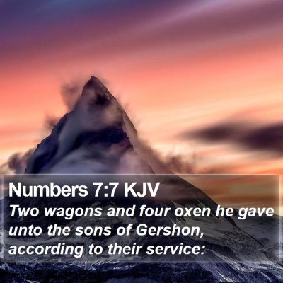Numbers 7:7 KJV Bible Verse Image