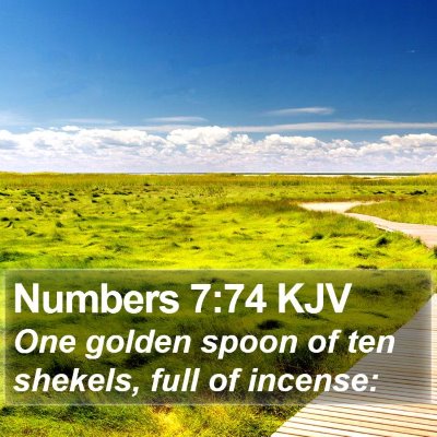 Numbers 7:74 KJV Bible Verse Image