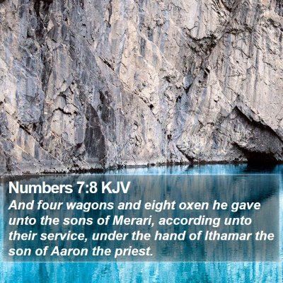 Numbers 7:8 KJV Bible Verse Image