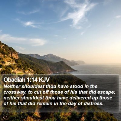 Obadiah 1:14 KJV Bible Verse Image