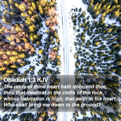 Obadiah 1:3 KJV Bible Verse Image
