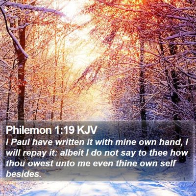 Philemon 1:19 KJV Bible Verse Image